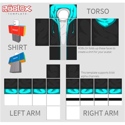 Roblox Jacket Template Natashamillerweb - black jacket with cyan blue hoodie roblox