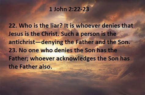 1 John 222 23 Acknowledging The Father And The Son Christian Verses