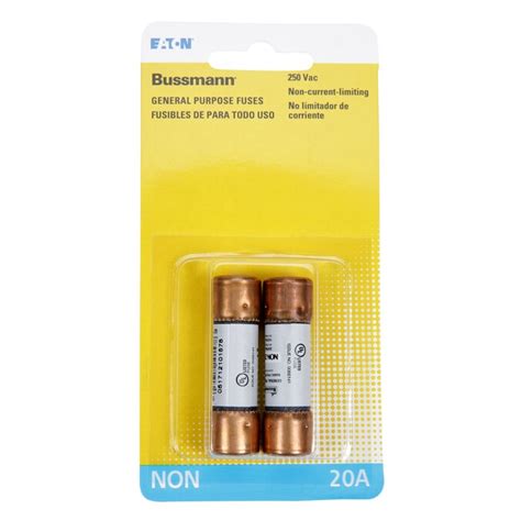 Cooper Bussmann 2 Pack 20 Amp Fast Acting Cartridge Fuse In The Fuses