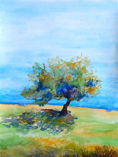 Download Watercolor painting landscape painting original large