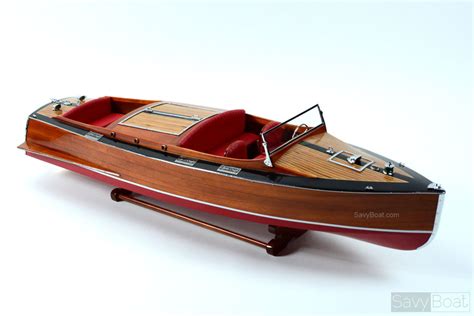 1930 Chris Craft Runabout Mahogany Handcrafted Wooden Model Boat