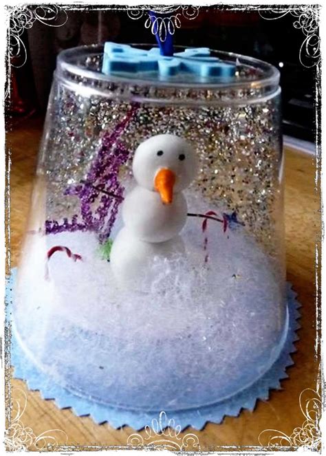 Plastic Cup Snow Globe Crafts Pinterest Ornaments Ideas Snow And