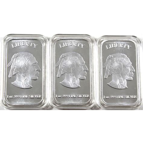 Usa Liberty Buffalo 1oz 999 Fine Silver Bars In Capsules 3pcs Tax