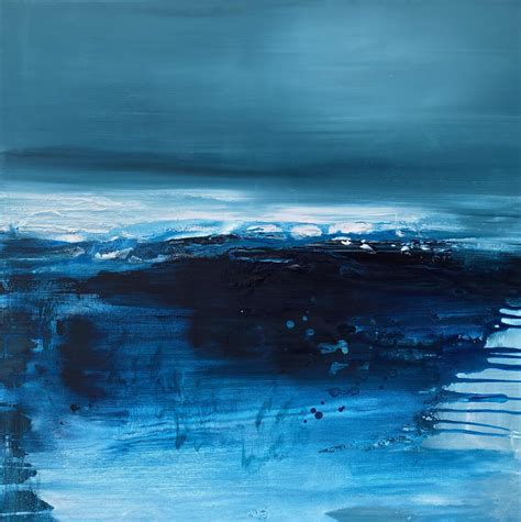 Kathleen Rhee Night Shadows Abstract Ocean Seascape Painting On