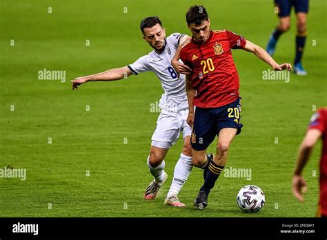 Seville Spain March 31 Besar Halimi Of Kosovo And Pedri Of Spain