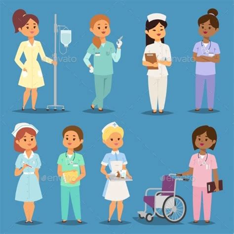 Medical coverage for when you need it most. Cartoon Woman Doctors Nurses Vector Girl Meeting - Vector ...
