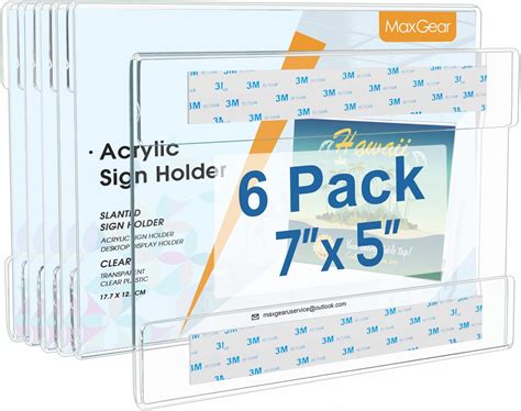 maxgear sign holder acrylic sign holders 5x7 inch horizontal wall mount sign holder plastic