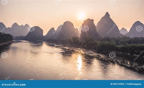 Mountains And River Sunrise View Stock Photo Image Of City Harbor