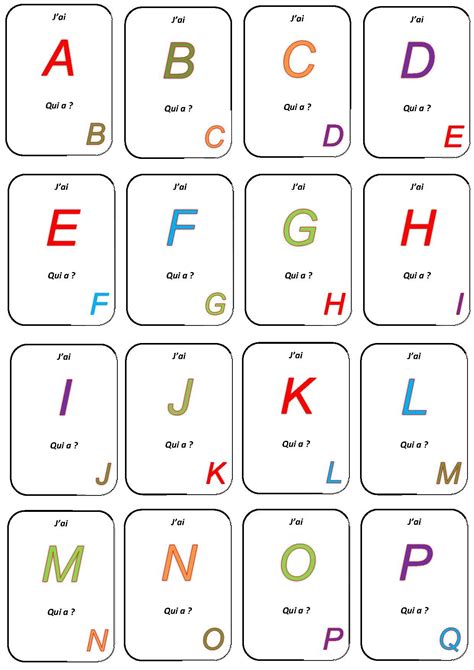 Jeu Jai Qui A Apprendre Lalphabet Jeux Alphabet Pour Apprendre