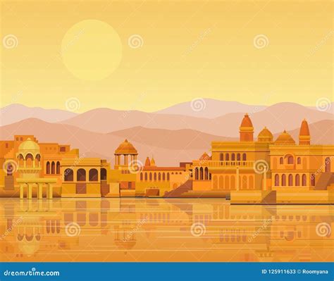 Animation Landscape The Ancient Indian City Temples Palaces