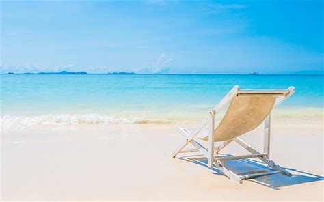 Download Wallpapers Beach Chaise Lounge Tropical Island Seascape