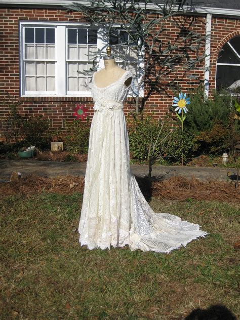 The advantage of this type of lace is its visibility. Ivory Hippie Lace Collage Wedding Gown One of a KIND ...