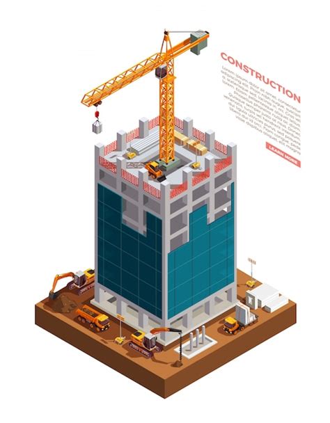 Free Vector Isometric Building Construction