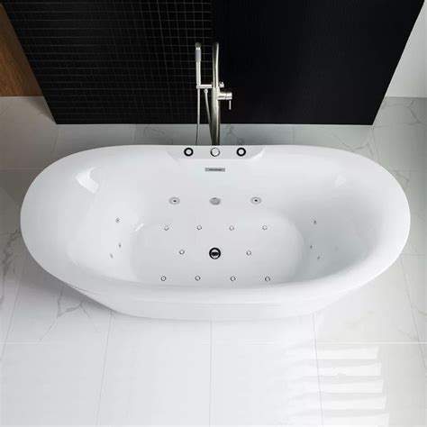 With a calming whirlpool and massaging bubbles, keeping your little one entertained and soothed during bath time has never been easier! 71" x 32" Freestanding Air/Whirlpool Bathtub in 2020 ...