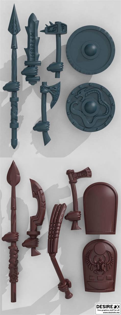 Desire Fx 3d Models Dragonborn Weapons And Shields 3d Print Model