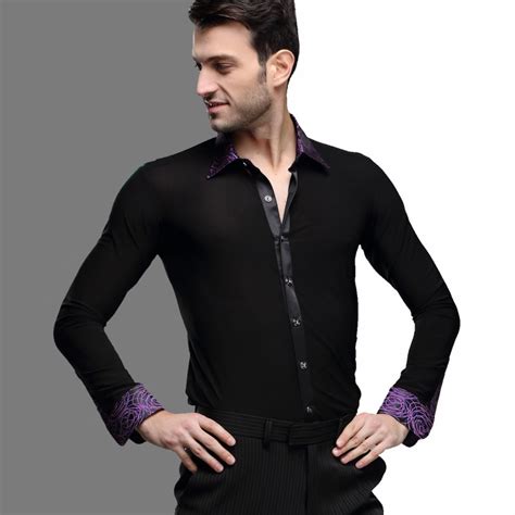 High Quality Male Latin Dancing Clothes Black Color Jacket Shirt Males Chacha Square Adult Men
