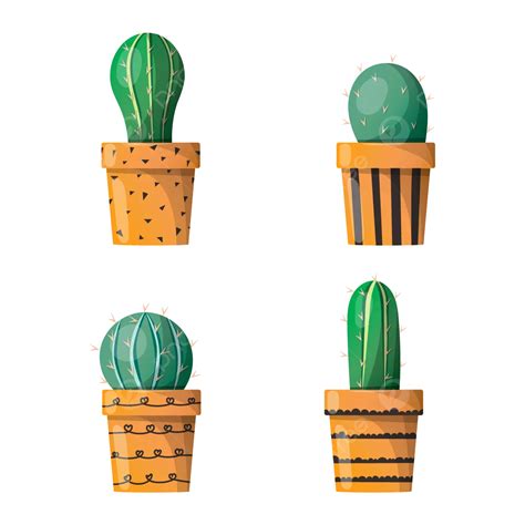 Cactus Illustration Collection Vector Cactus Cactus Pot Plant Png