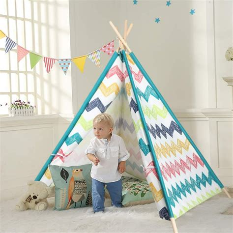 Alpha Home Teepee Tent For Kids Canvas Childs Play Teepee Tent Indoor