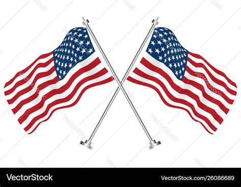 Crossed Flags Usa Royalty Free Vector Image Vectorstock
