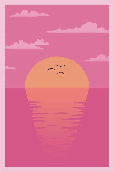 A Vector Sunset Illustration Design Beach Illustration Graphic