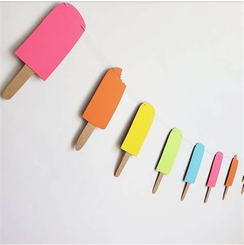 Popsicle Banner Popsicle Garland Popsicle Birthday Popsicle Etsy In