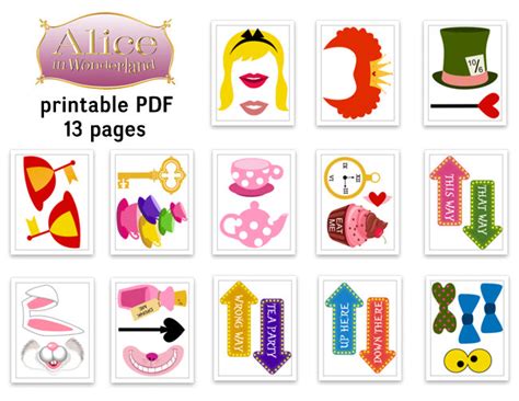 alice in wonderland party photo booth props tracy digital design