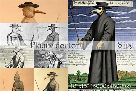 Plague Doctor Medieval Illustration Pack Printable Posters 675854