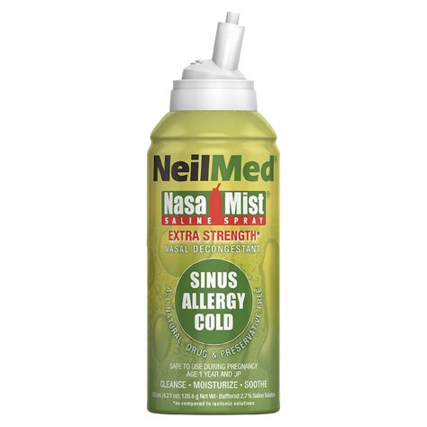 Neilmed Extra Strength Nasamist Saline Nasal Spray Drug Free Nasal