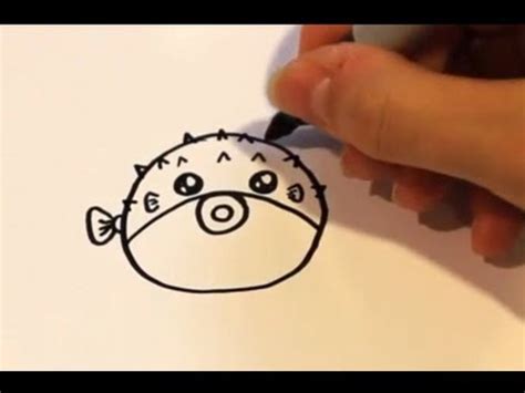 Then, add more curly lines to fill up the outline. How to Draw a Cartoon Puffer Fish - YouTube