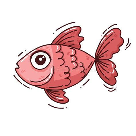 Cute Red Fish Stock Vector Illustration Of Fish Doodle 251776404