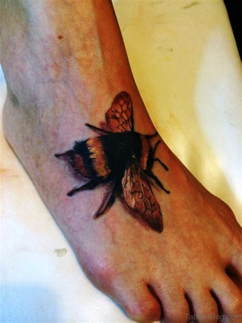 37 Impressive Bee Tattoos On Foot Tattoo Designs
