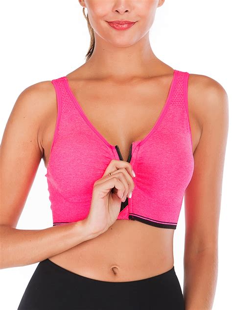 Dodoing Womens Plus Size Sports Bras Removable Padded Support Active Performance Racerback