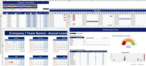 Excel Spreadsheet Employee Staff Holiday And Sickness Planner Calendar