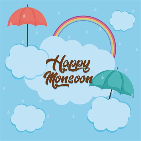 Happy Monsoon Design Stock Vector Illustration Of Enjoyment 110578223