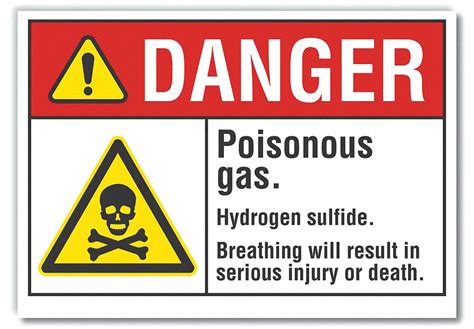 Reflective Sheeting Adhesive Sign Mounting Poisonous Gas Danger