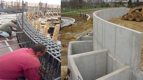 Curved Concrete Block Wall Construction Retaining Wall Construction