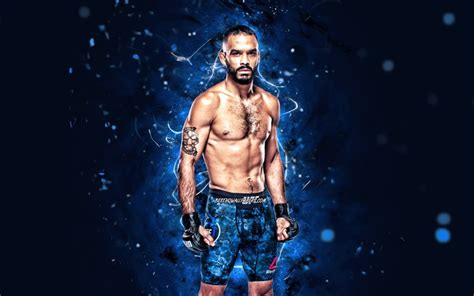 Download Wallpapers Rob Font 4k Blue Neon Lights American Fighters