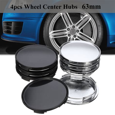 4pcs Universal 63mm Car Vehicle Plain Wheel Center Hub Cap Cover Black Sliver In Hub Caps From