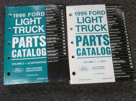 1996 Ford Bronco Parts Catalog Manual Set Xl Xlt Eddie Bauer Ebay