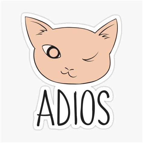 Adios Cat Sticker For Sale By Theorem22 Redbubble