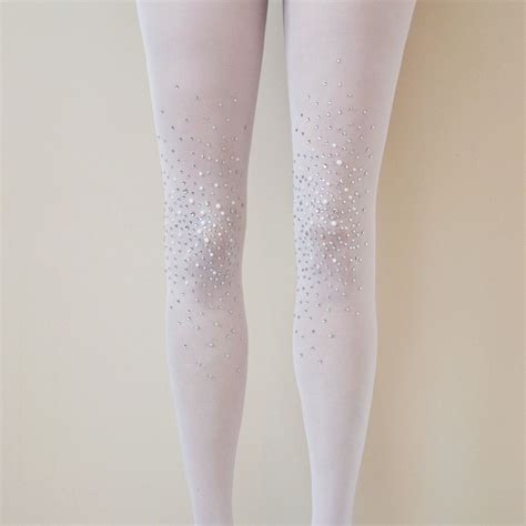 Frost White Opaque Studded Tights 5900 Via Etsy Fashion Tights