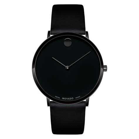 Movado Modern 47 Black Watch With Black Dial Accents And Strap