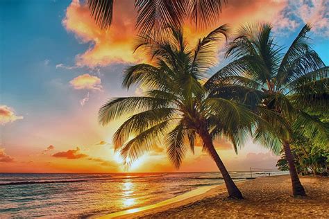 Tropical Sunset Beach Landscape Poster Beach Sunset Photography