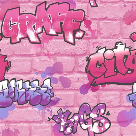 Pattern 272918 Rasch Portfolio Pink Graffiti Graffiti Wallpaper
