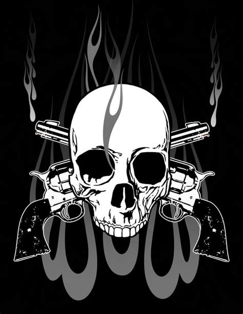 Skull And Guns Wallpaper