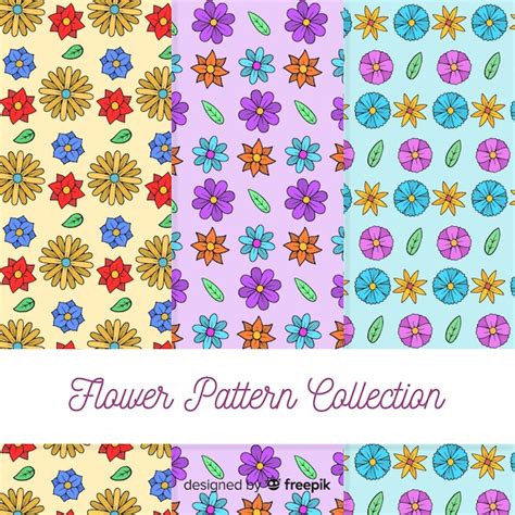 Free Vector Hand Drawn Floral Pattern Collection