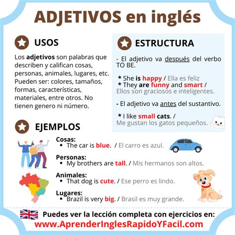 Adjetivos En Inglés Ejemplos Y Ejercicios