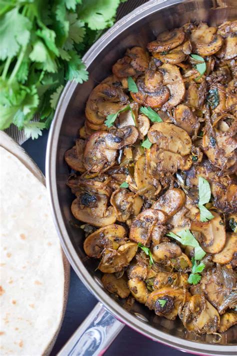 Mushroom Masala Stir Fry Indian Style Recipe A Little Bit Of Spice