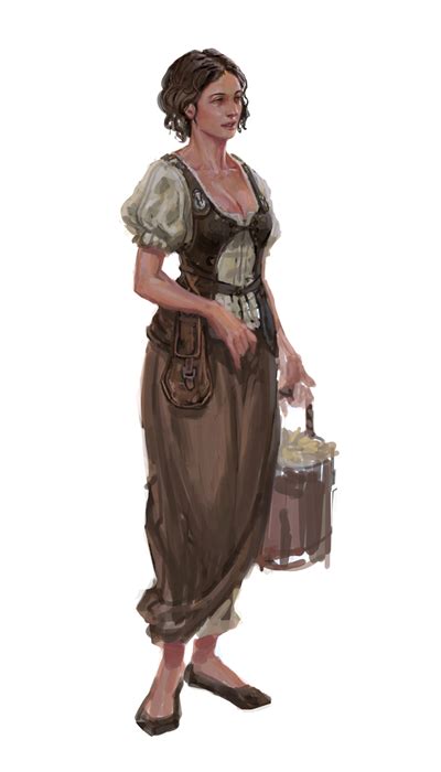 Female Human Commoner Pathfinder Pfrpg Dnd Dandd 35 5th Ed D20 Fantasy