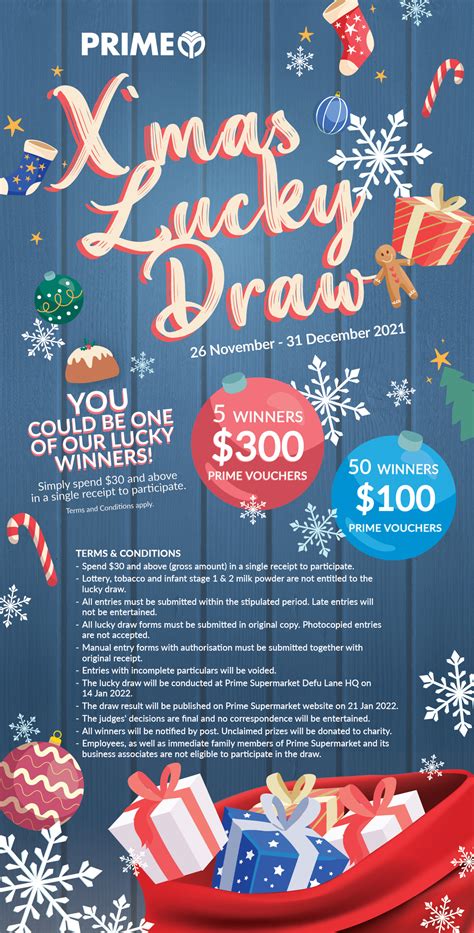 Christmas 2021 Lucky Draw Terms And Conditions Prime Supermarket